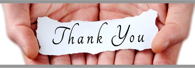 A thank you note